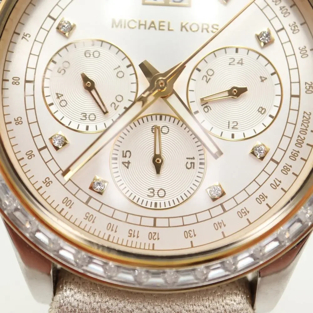 Michael Kors Brinkley Two Tone Pave Chronograph 40mm Watch MK6188 w New Battery - Picture 6 of 15